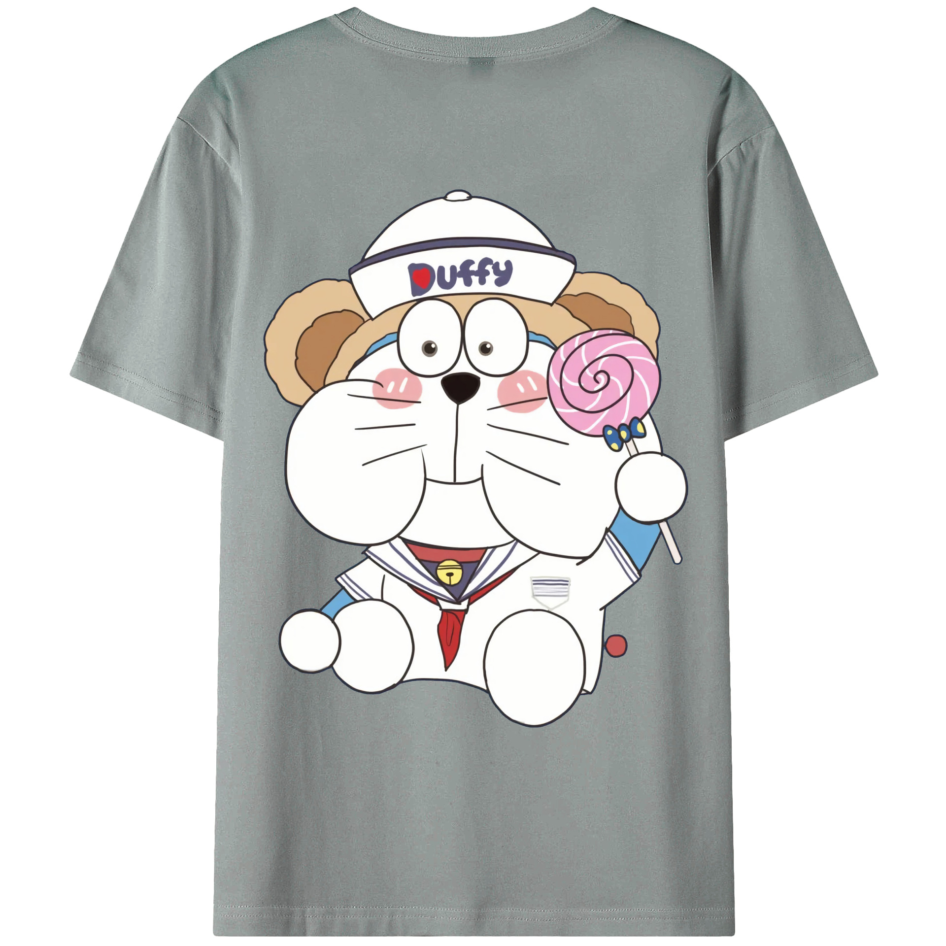（画像用） ドラえもん Doraemon 綿100％ メンズ半袖Tシャツ（バックプリント） 通気性